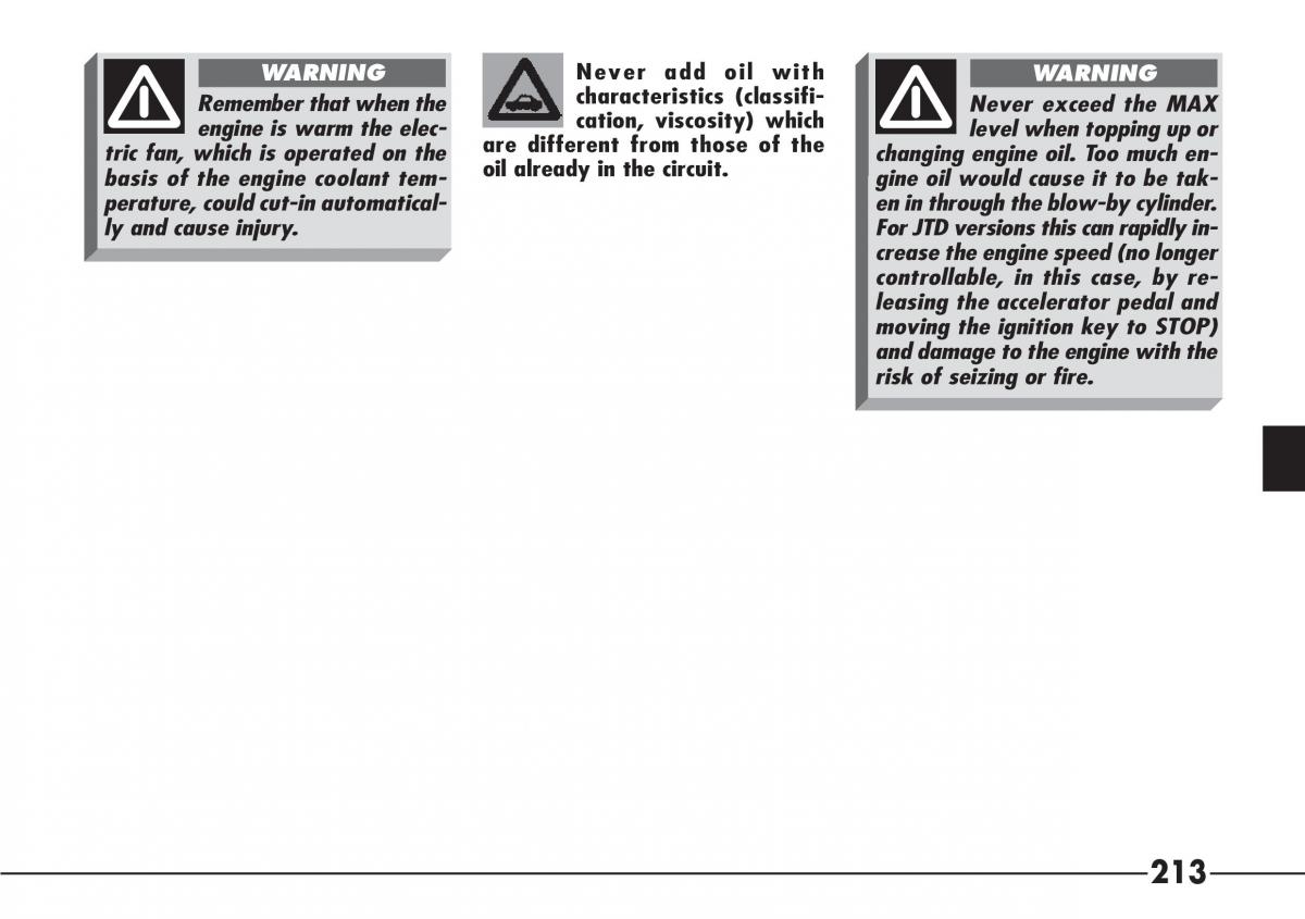 Alfa Romeo 166 owners manual / page 214