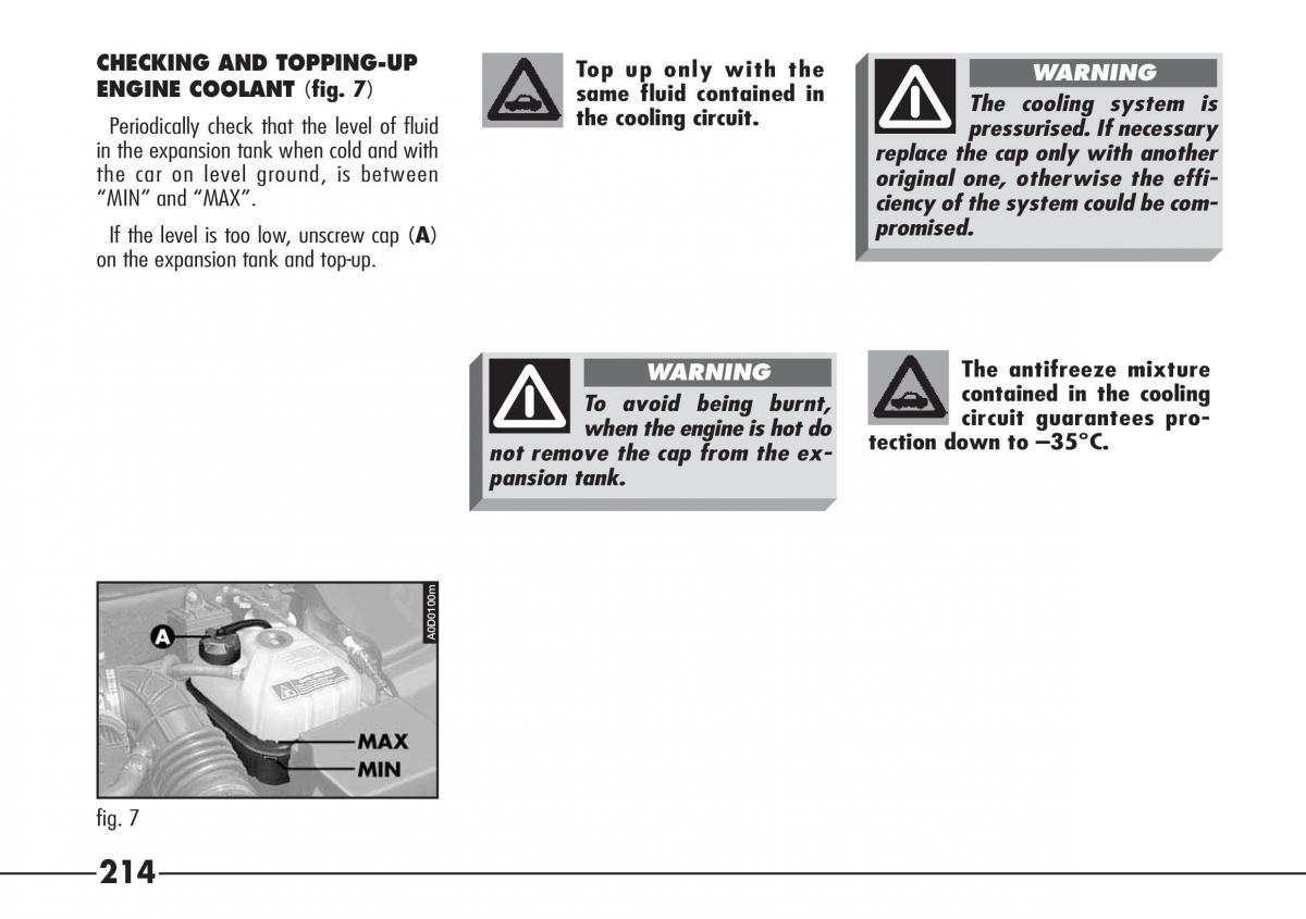 Alfa Romeo 166 owners manual / page 215