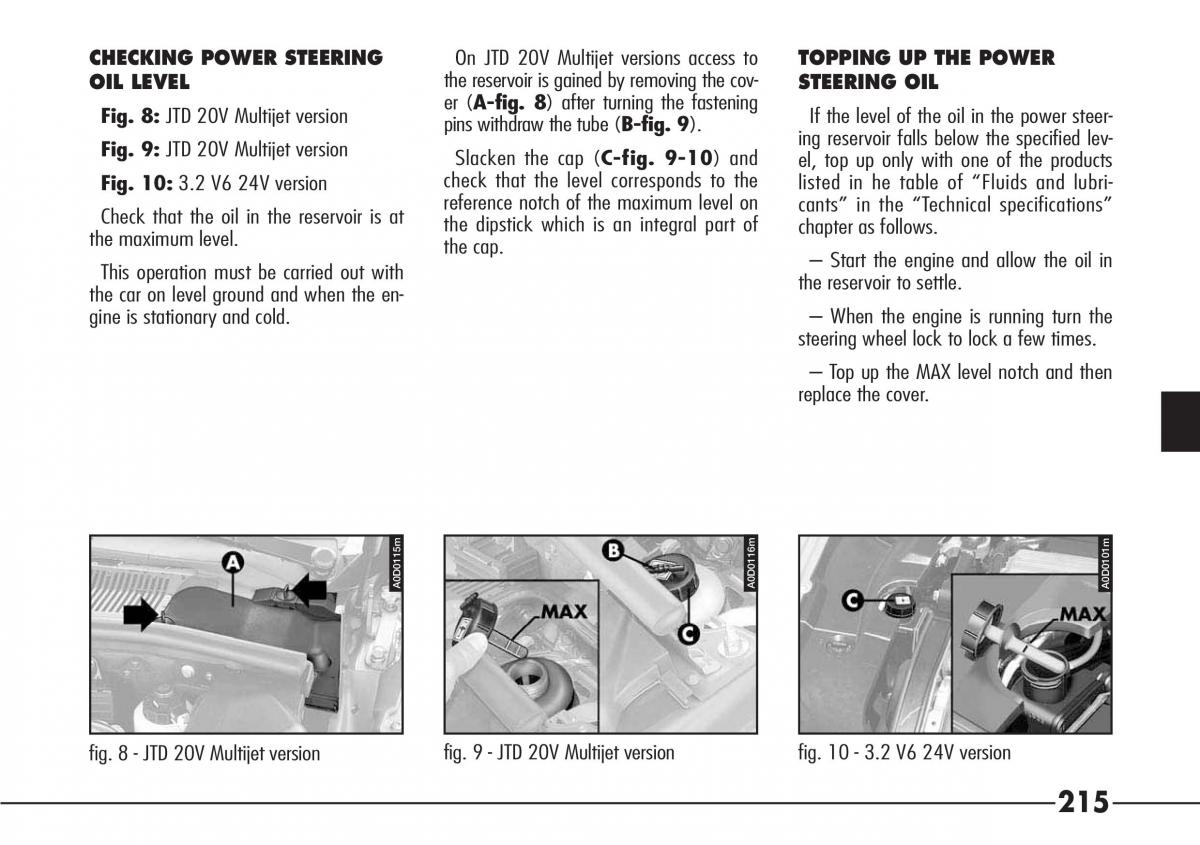 Alfa Romeo 166 owners manual / page 216