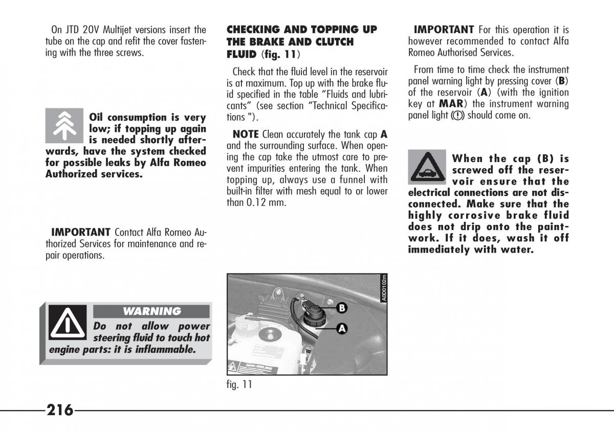 Alfa Romeo 166 owners manual / page 217