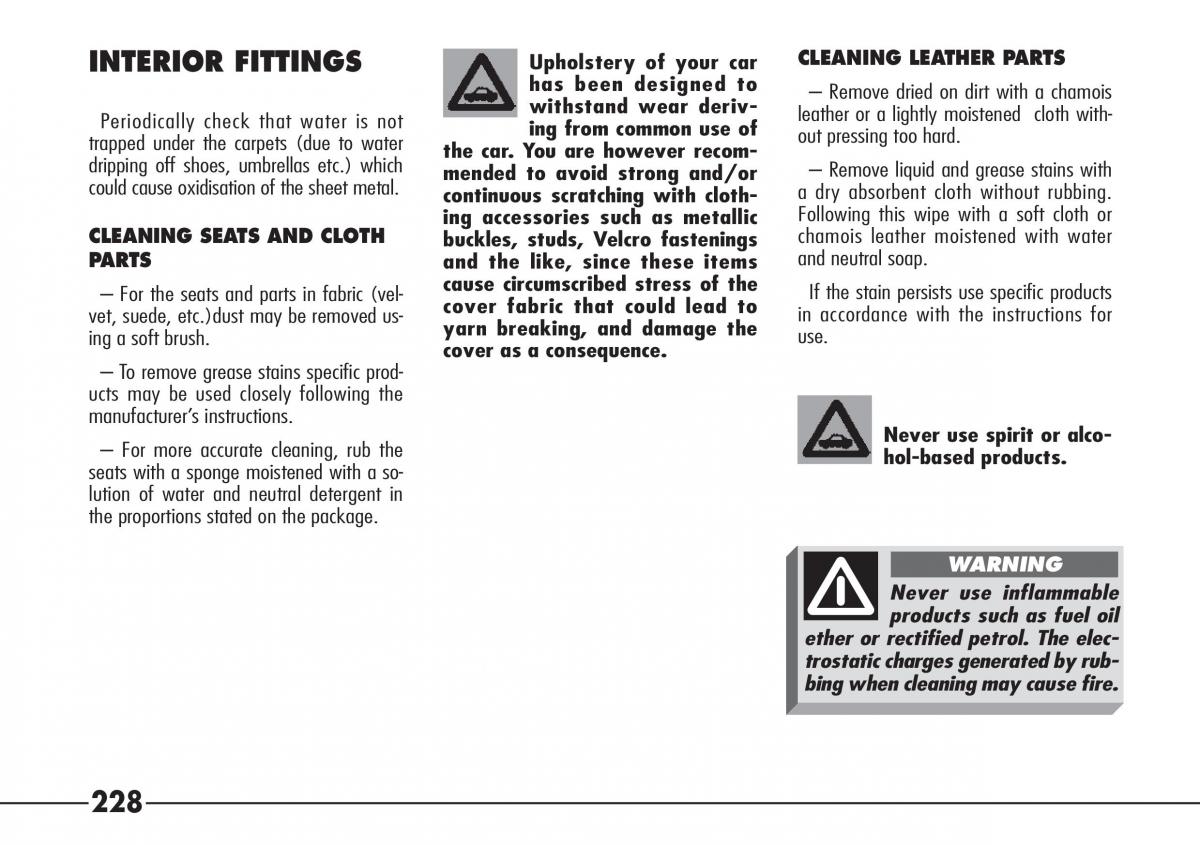 Alfa Romeo 166 owners manual / page 229