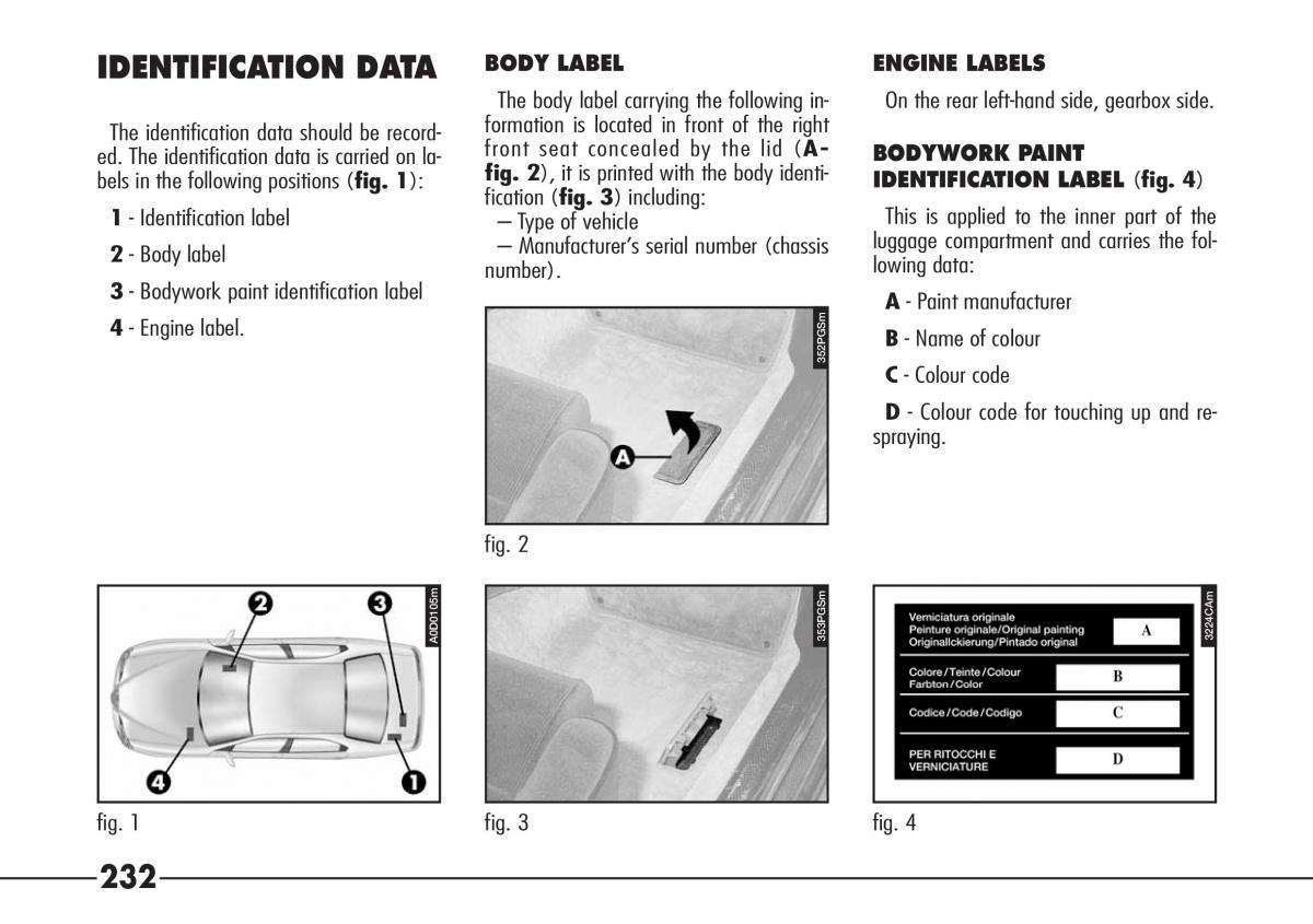 Alfa Romeo 166 owners manual / page 233