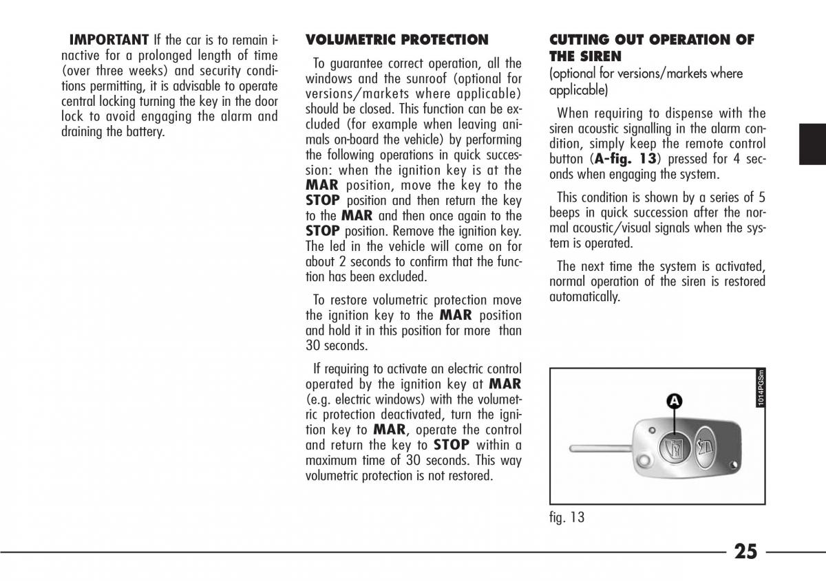 Alfa Romeo 166 owners manual / page 26