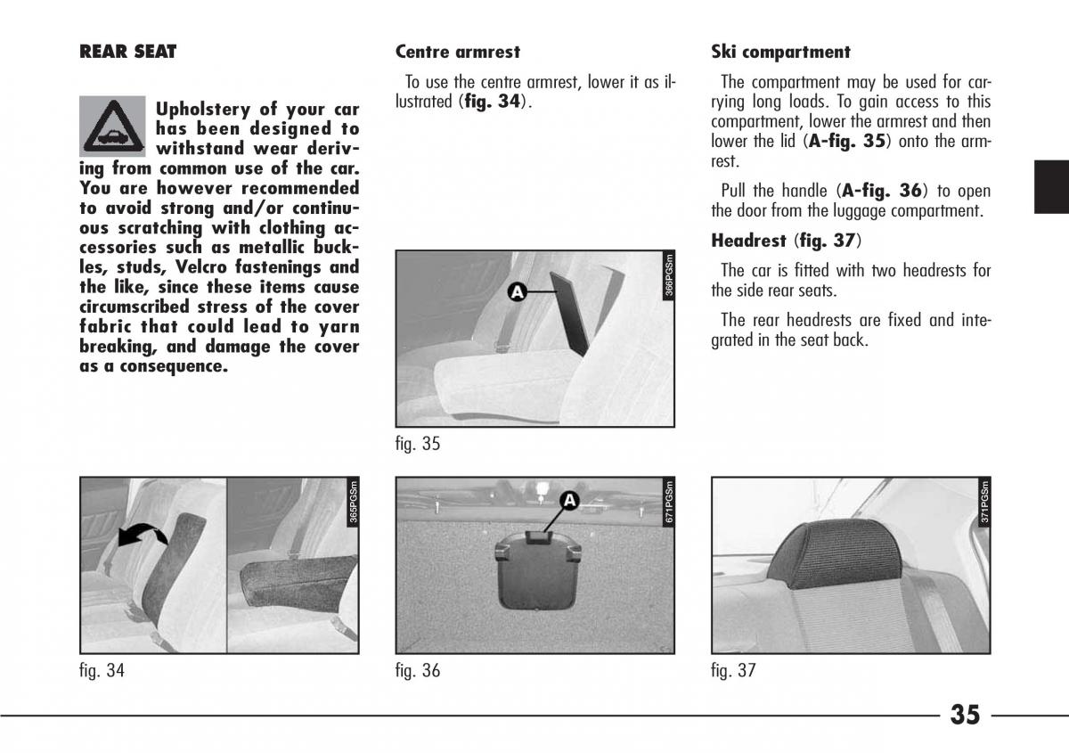 Alfa Romeo 166 owners manual / page 36