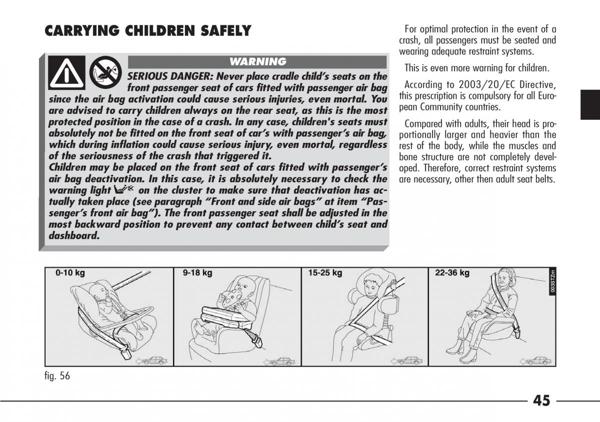 Alfa Romeo 166 owners manual / page 46