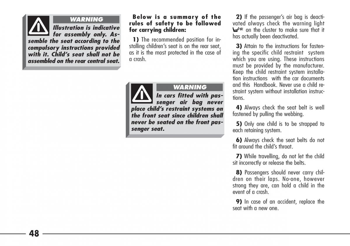 Alfa Romeo 166 owners manual / page 49