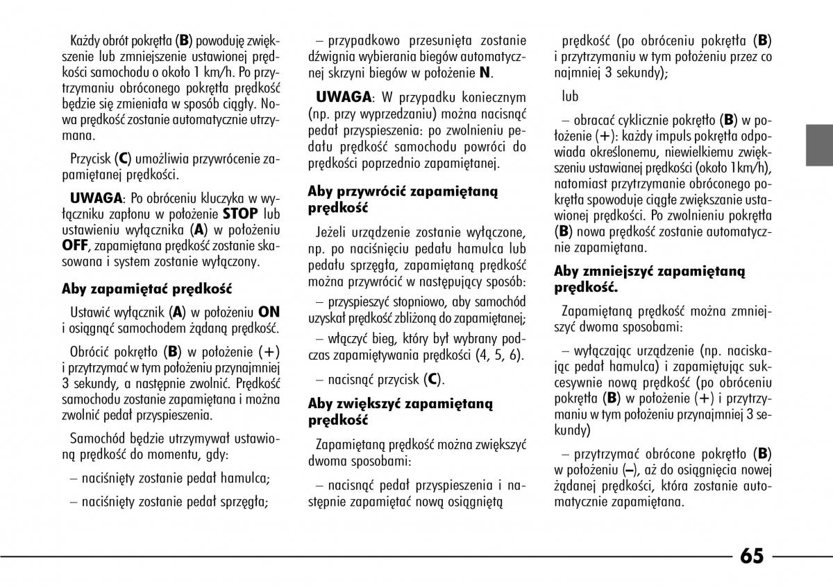 Alfa Romeo 166 instrukcja obslugi / page 66