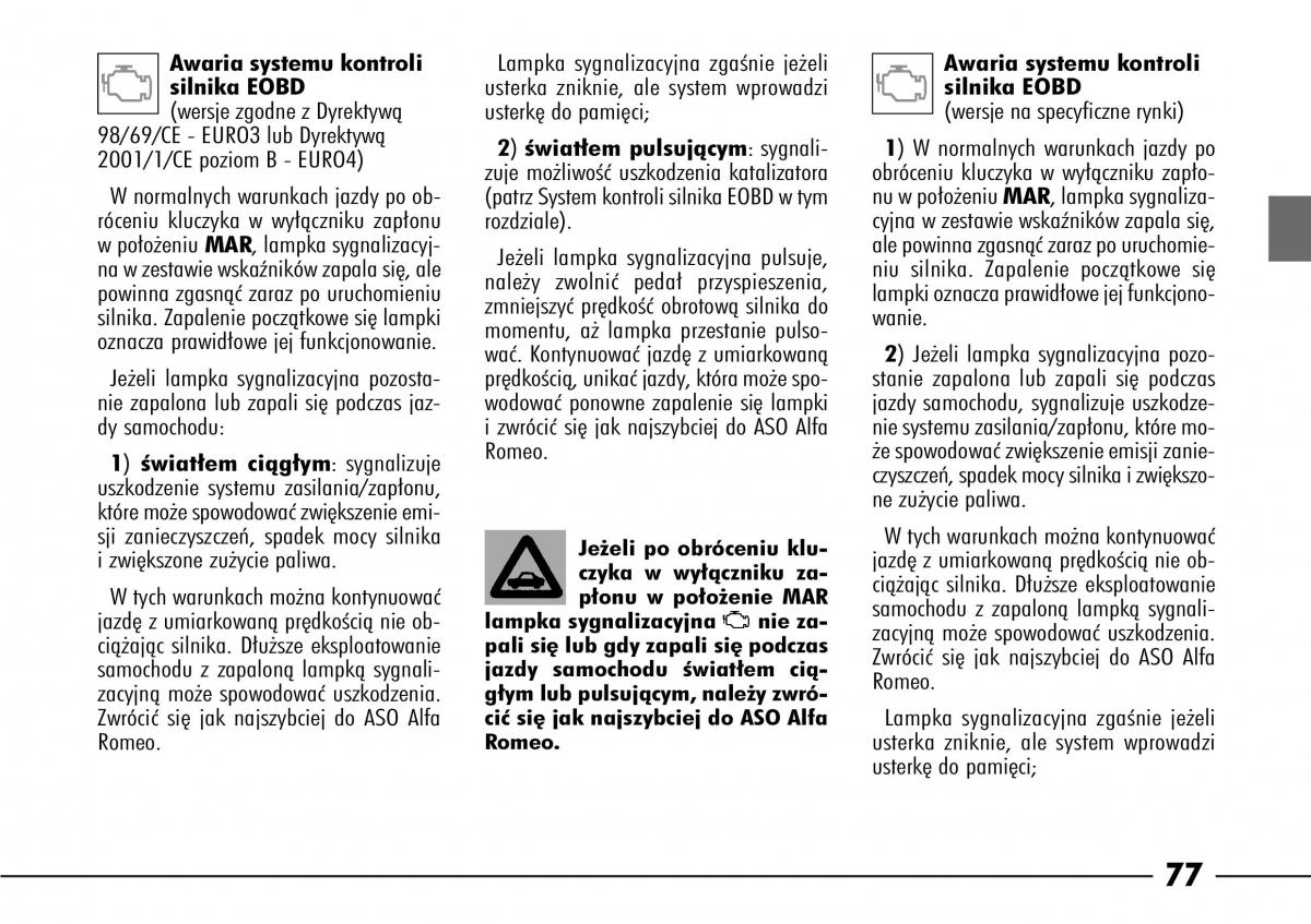 Alfa Romeo 166 instrukcja obslugi / page 78