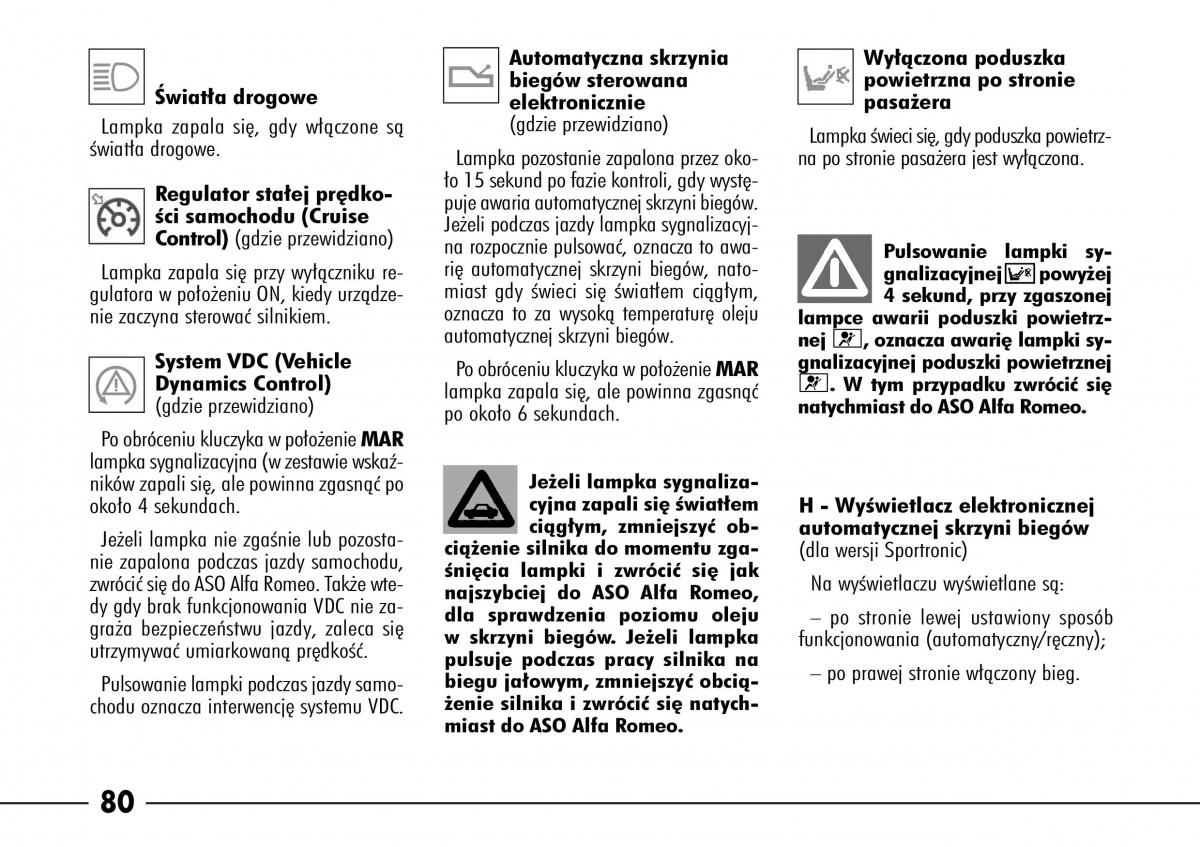 Alfa Romeo 166 instrukcja obslugi / page 81