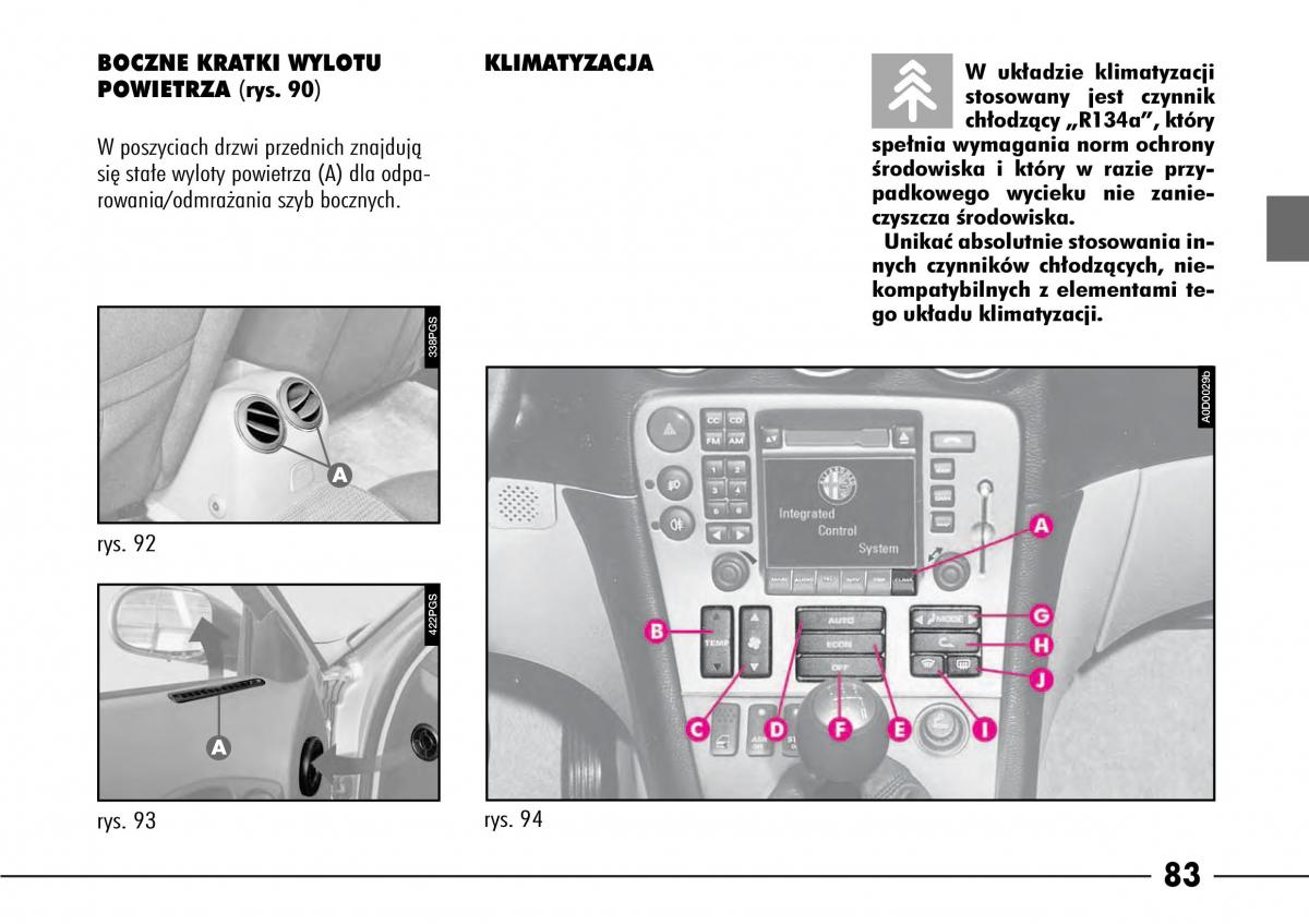 Alfa Romeo 166 instrukcja obslugi / page 84