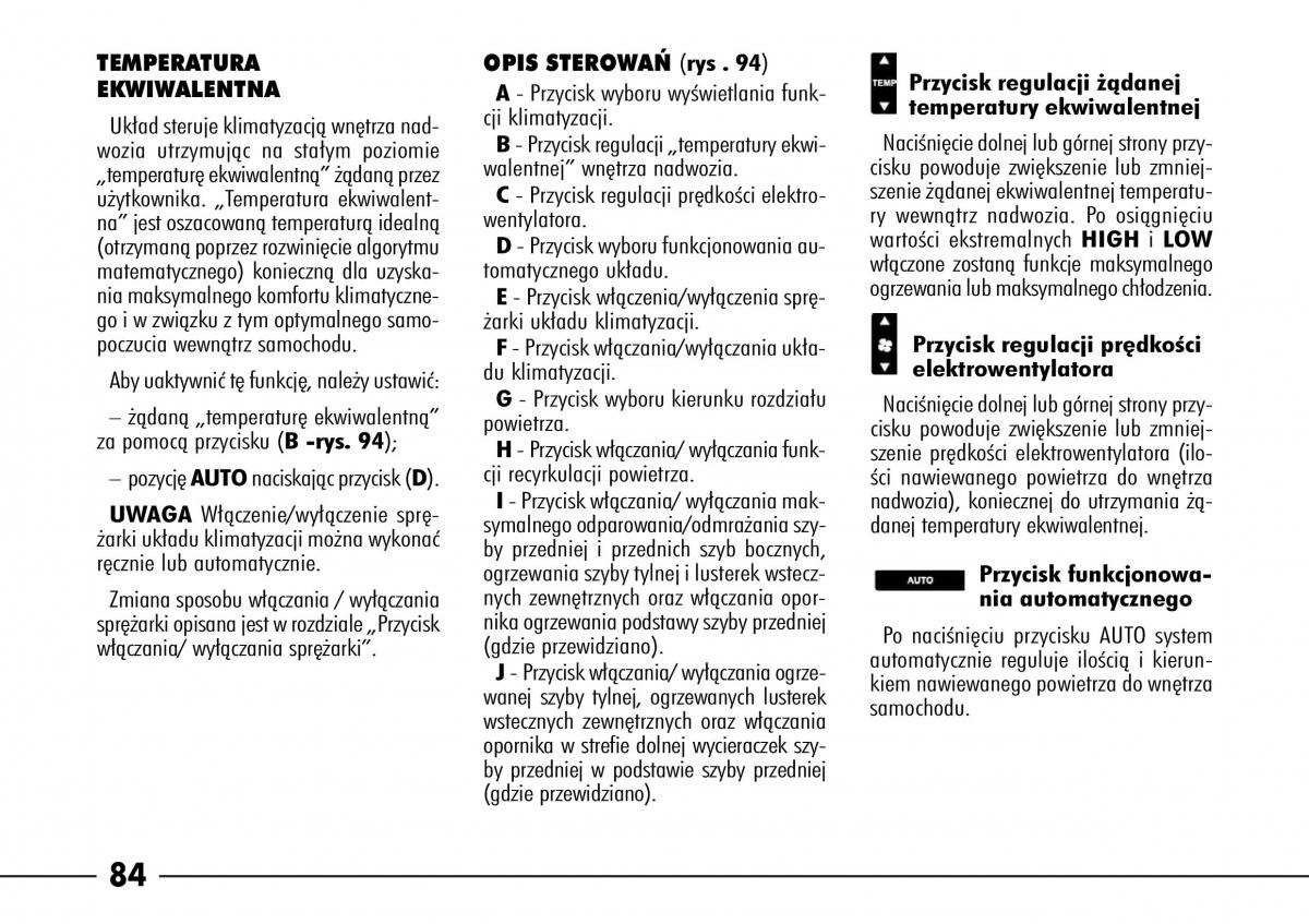 Alfa Romeo 166 instrukcja obslugi / page 85