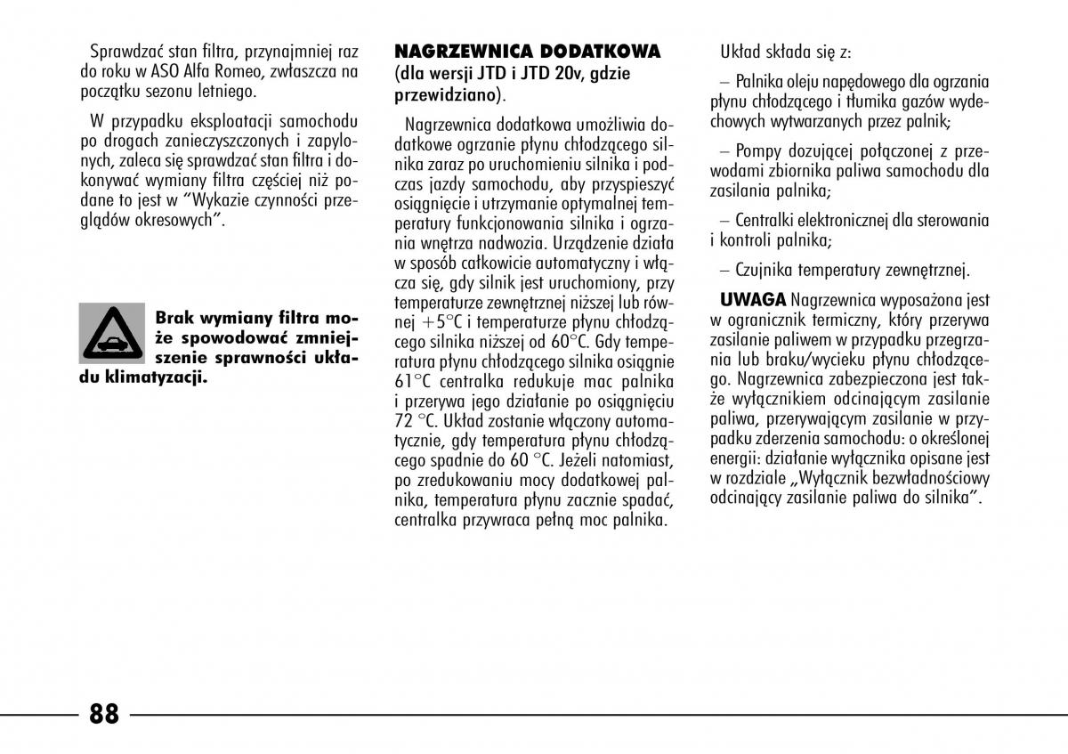 Alfa Romeo 166 instrukcja obslugi / page 89