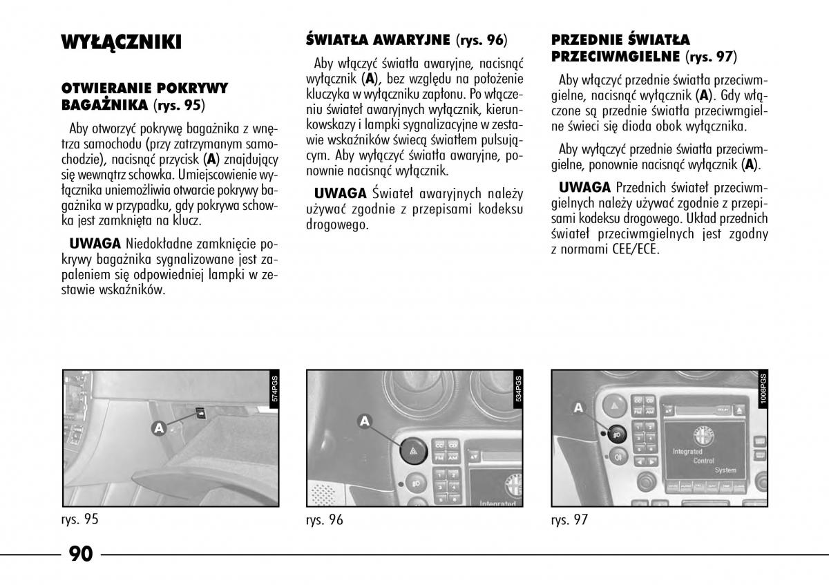 Alfa Romeo 166 instrukcja obslugi / page 91