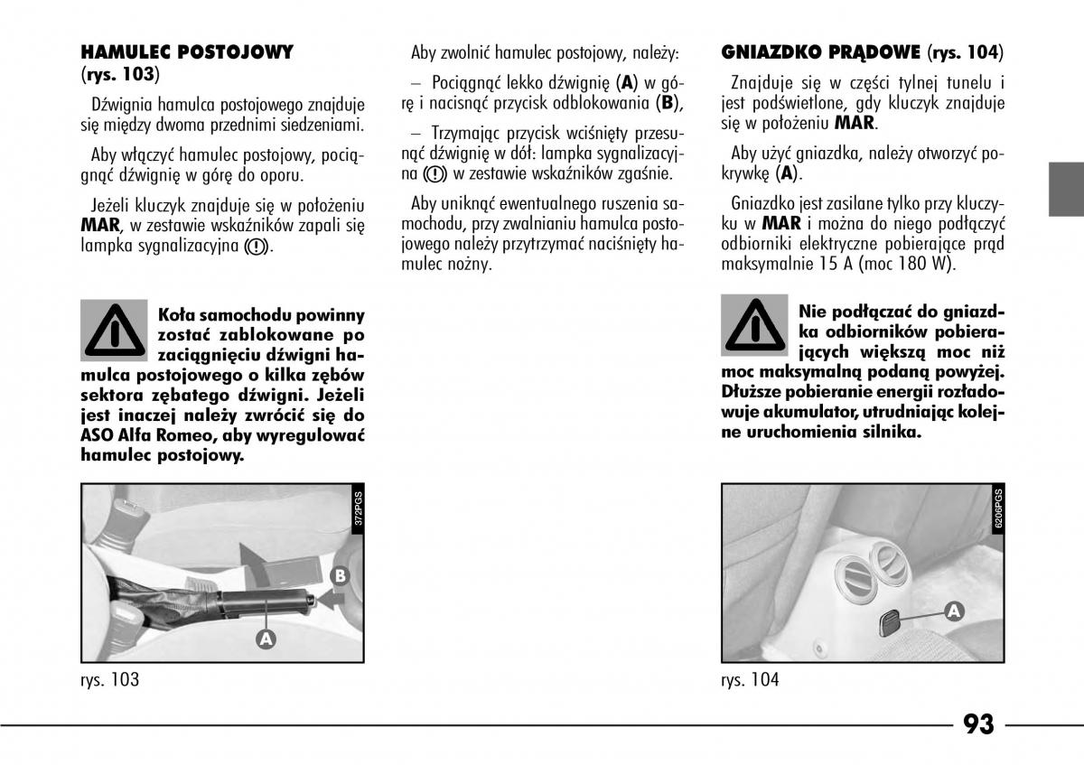 Alfa Romeo 166 instrukcja obslugi / page 94