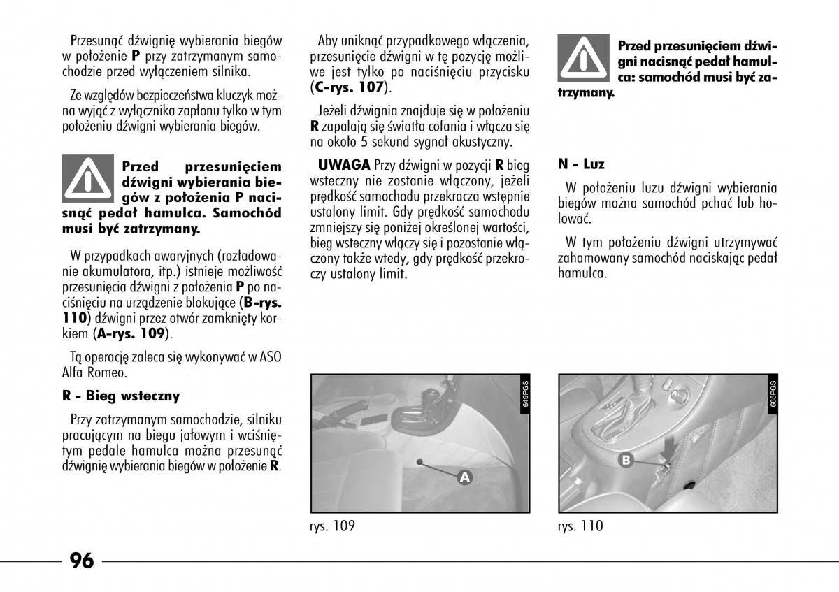 Alfa Romeo 166 instrukcja obslugi / page 97