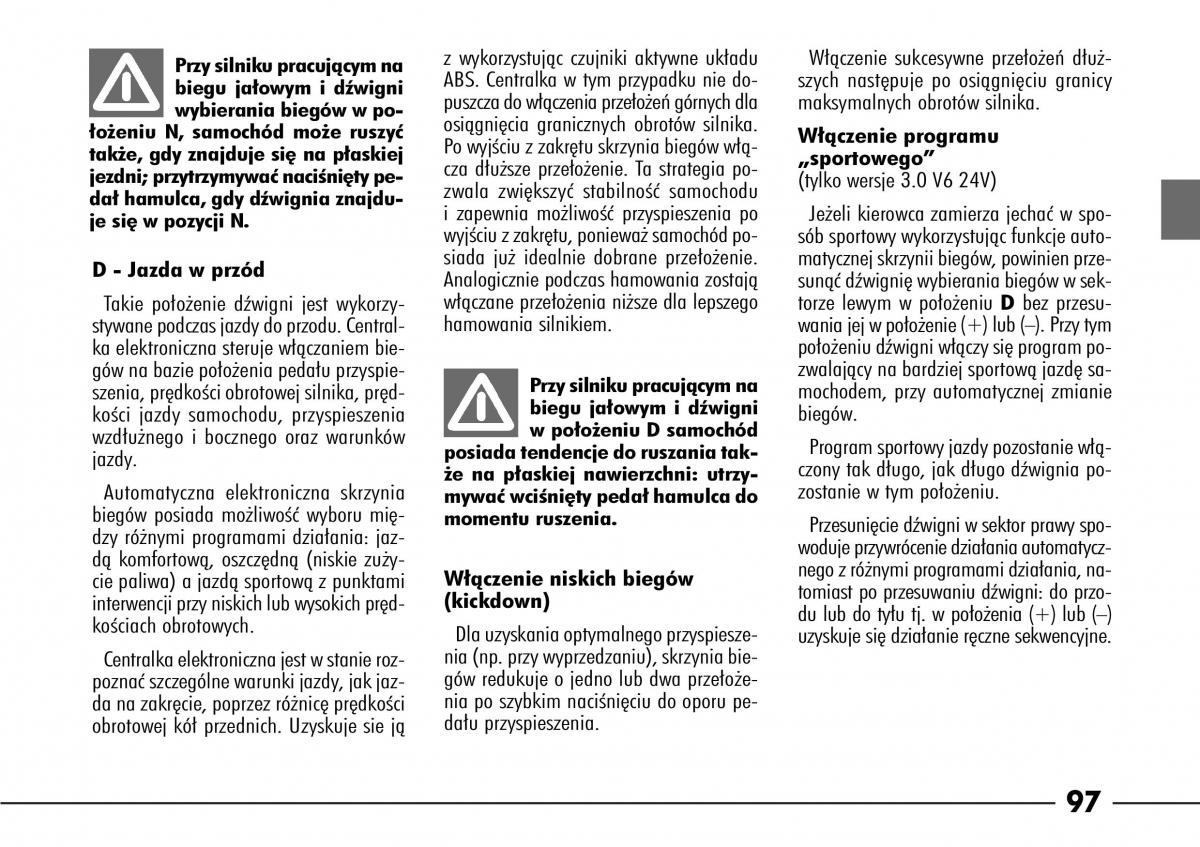 Alfa Romeo 166 instrukcja obslugi / page 98