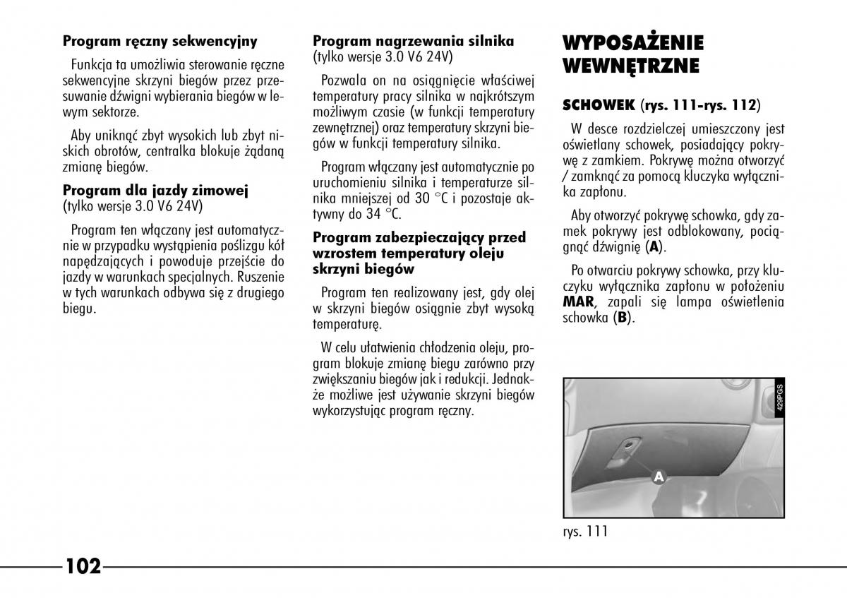 Alfa Romeo 166 instrukcja obslugi / page 103