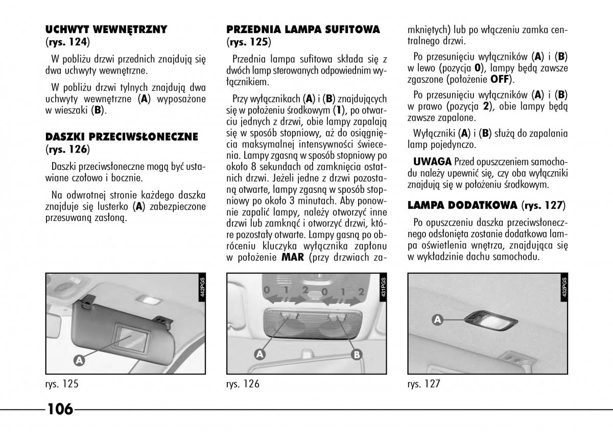 Alfa Romeo 166 instrukcja obslugi / page 107