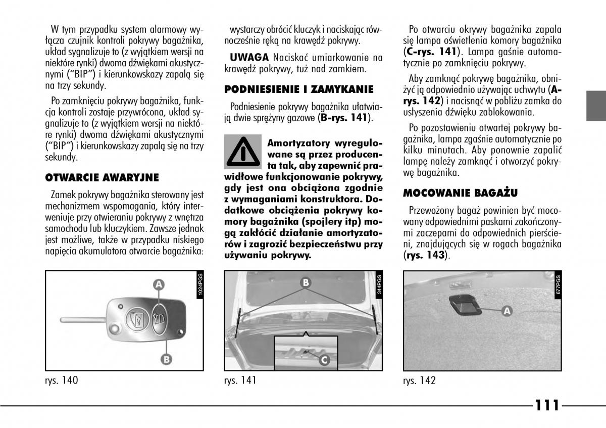 Alfa Romeo 166 instrukcja obslugi / page 112