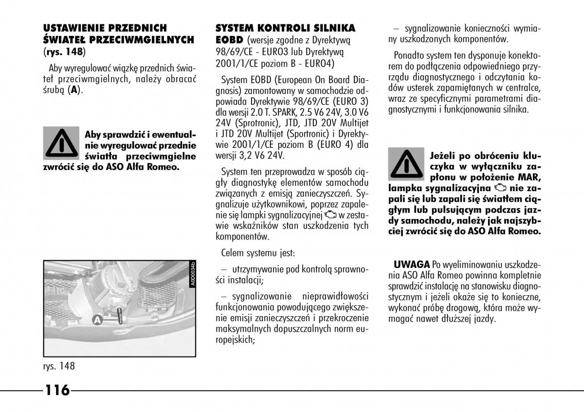 Alfa Romeo 166 instrukcja obslugi / page 117