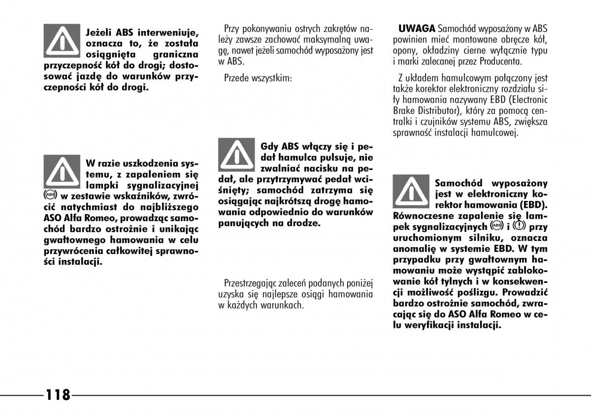 Alfa Romeo 166 instrukcja obslugi / page 119