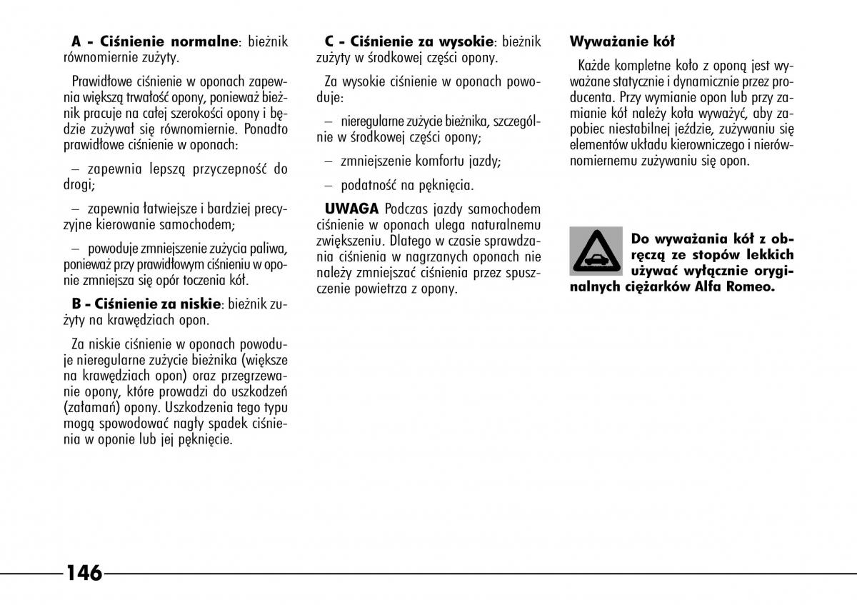 Alfa Romeo 166 instrukcja obslugi / page 147