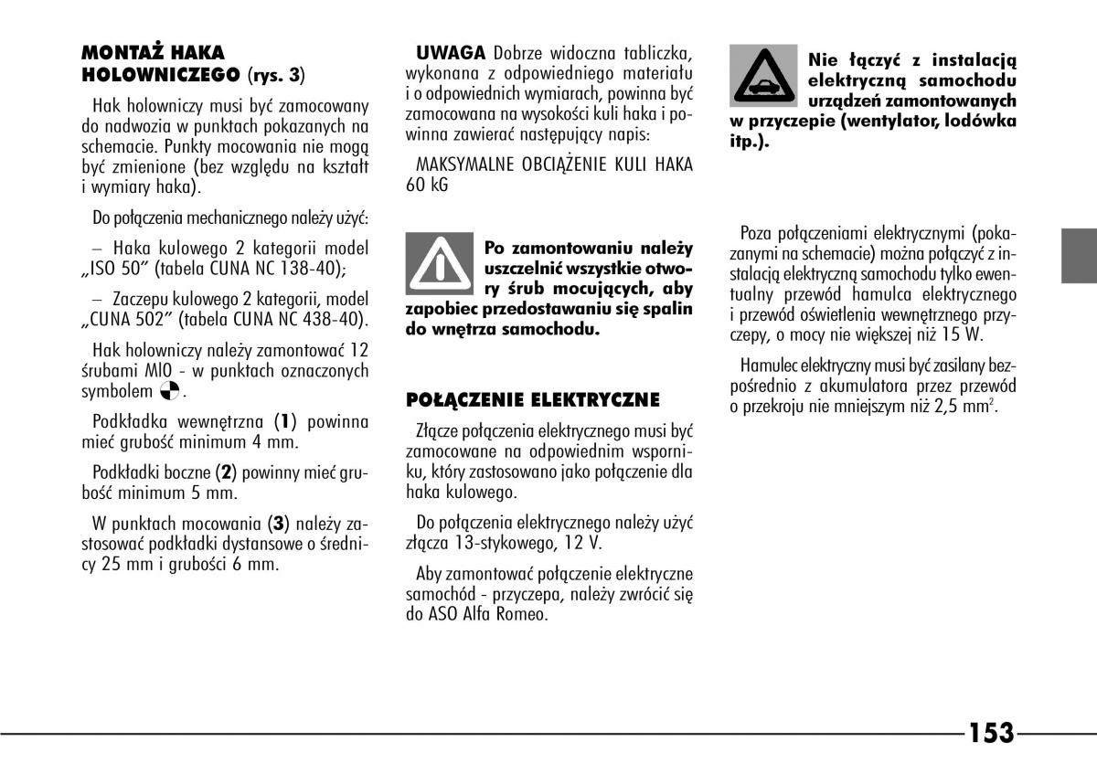 Alfa Romeo 166 instrukcja obslugi / page 154