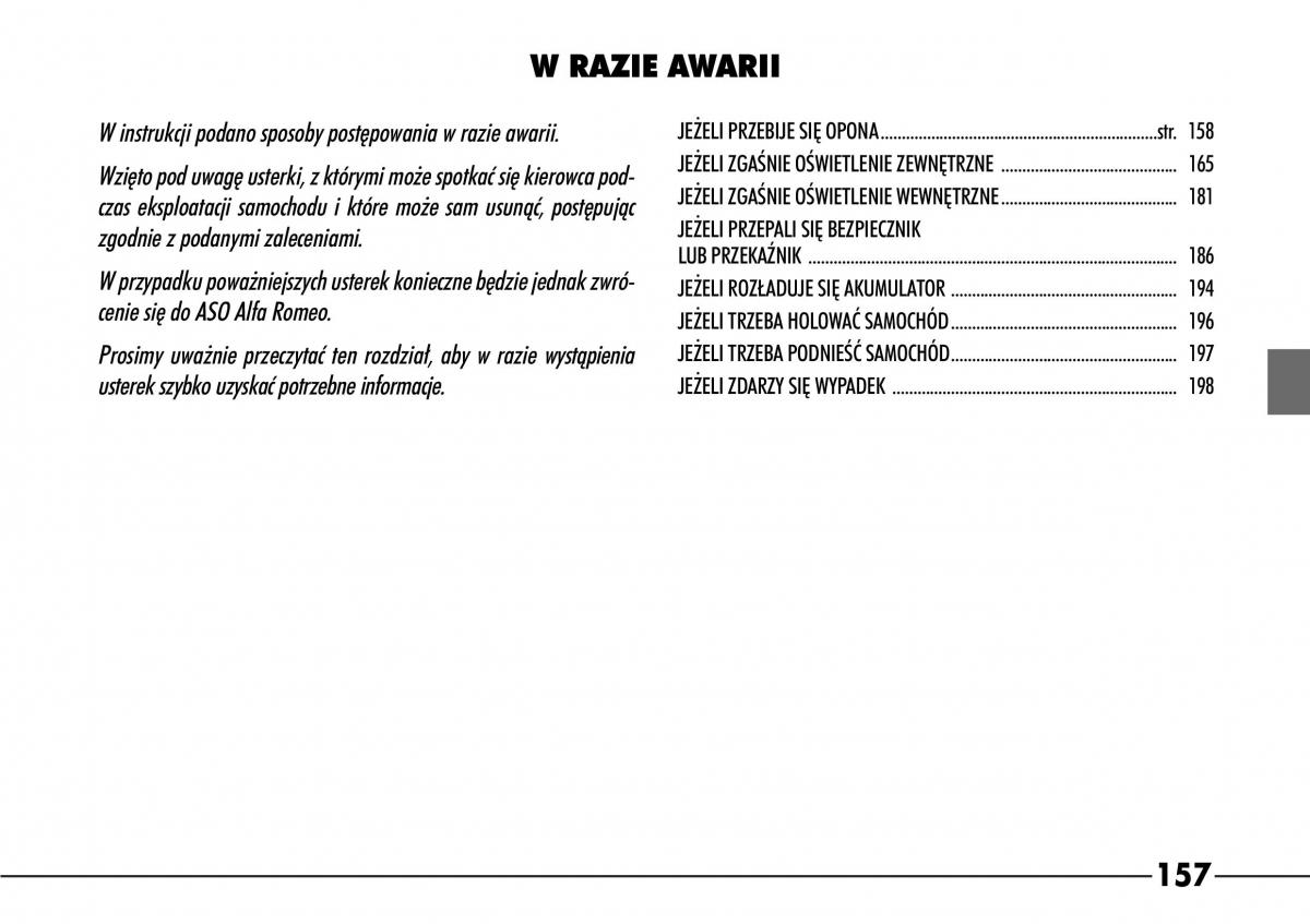 Alfa Romeo 166 instrukcja obslugi / page 158