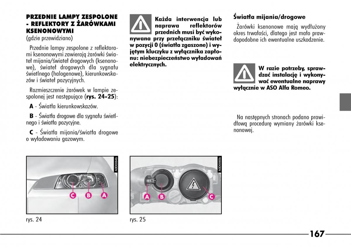 Alfa Romeo 166 instrukcja obslugi / page 168