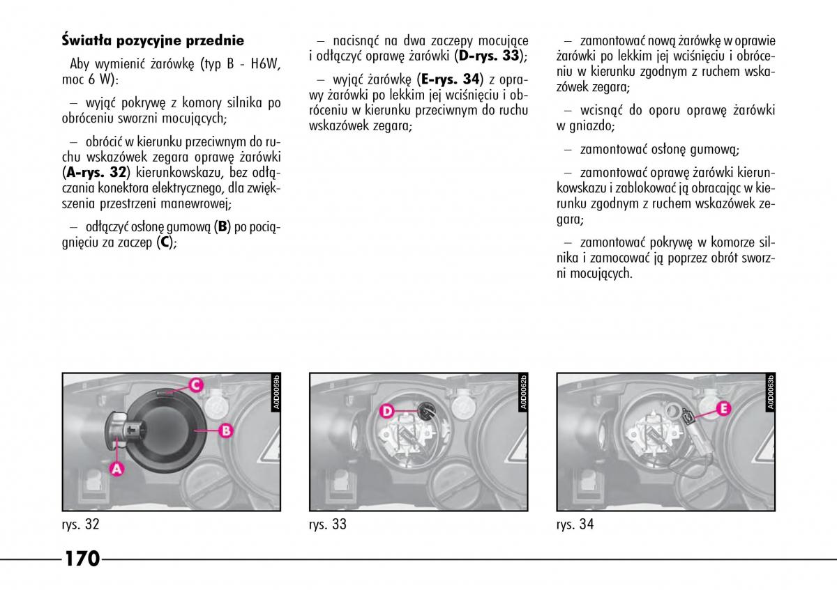 Alfa Romeo 166 instrukcja obslugi / page 171