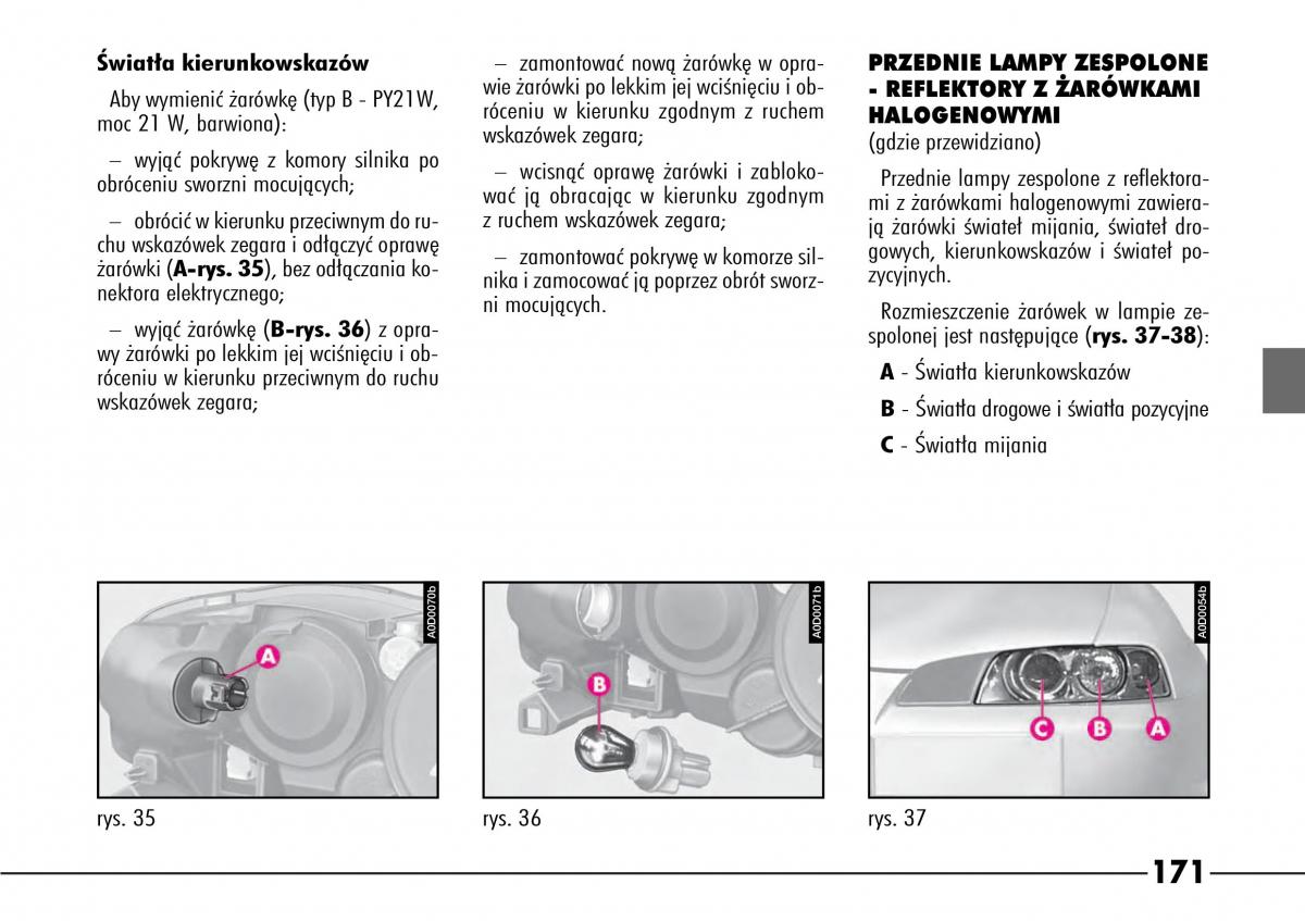 Alfa Romeo 166 instrukcja obslugi / page 172