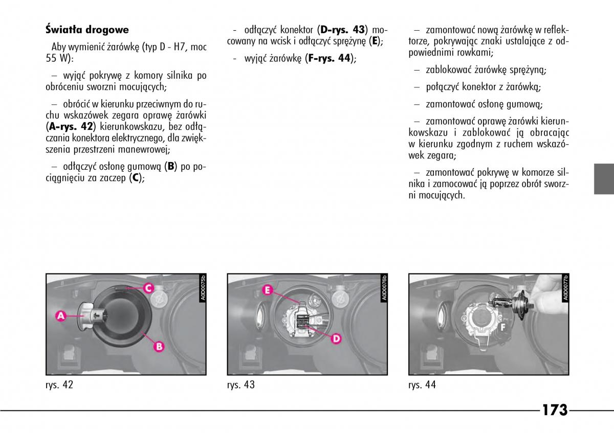 Alfa Romeo 166 instrukcja obslugi / page 174