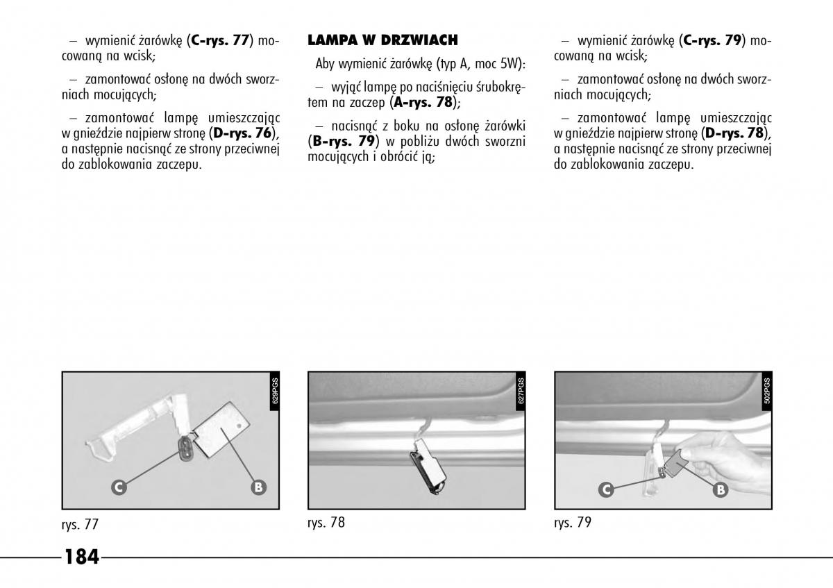 Alfa Romeo 166 instrukcja obslugi / page 185