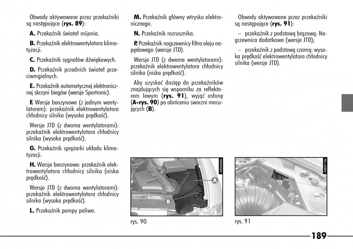 Alfa Romeo 166 instrukcja obslugi / page 190