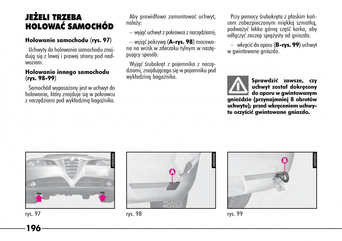 Alfa Romeo 166 instrukcja obslugi / page 197