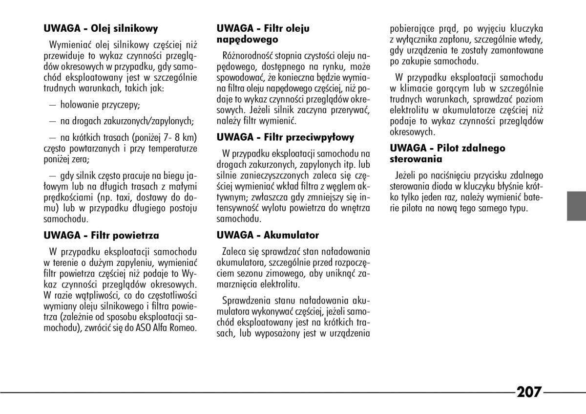 Alfa Romeo 166 instrukcja obslugi / page 208