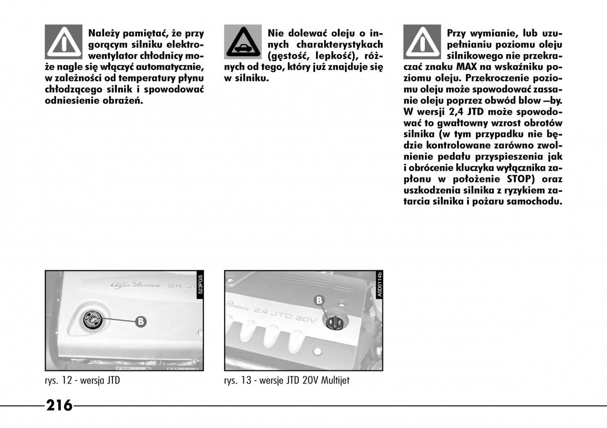 Alfa Romeo 166 instrukcja obslugi / page 217