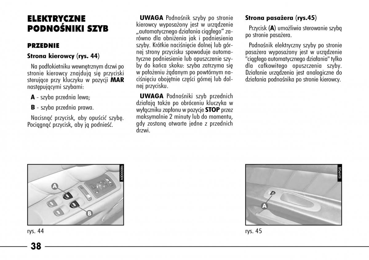 Alfa Romeo 166 instrukcja obslugi / page 39