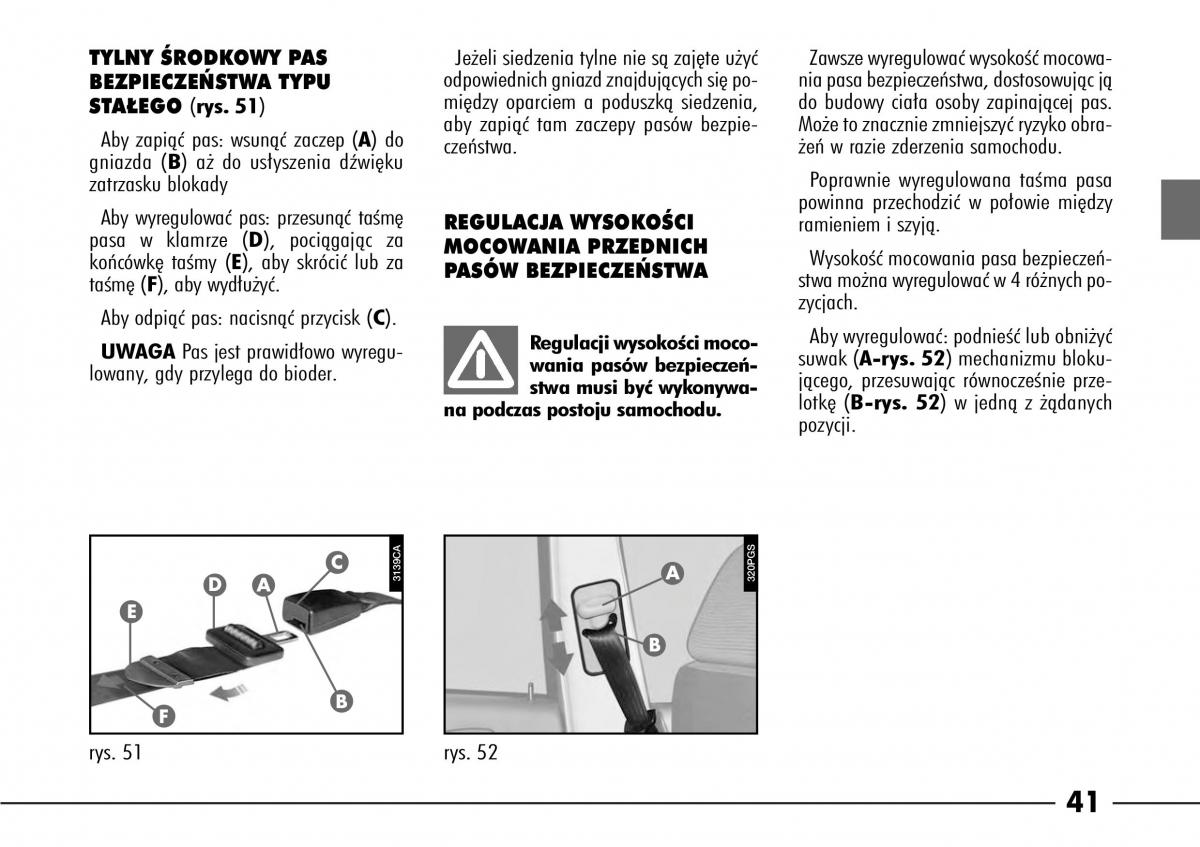 Alfa Romeo 166 instrukcja obslugi / page 42