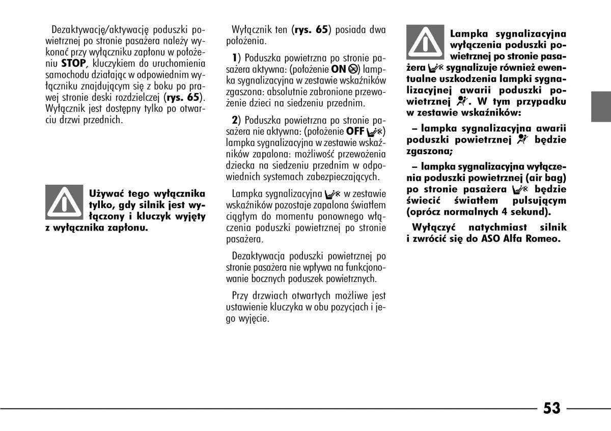 Alfa Romeo 166 instrukcja obslugi / page 54