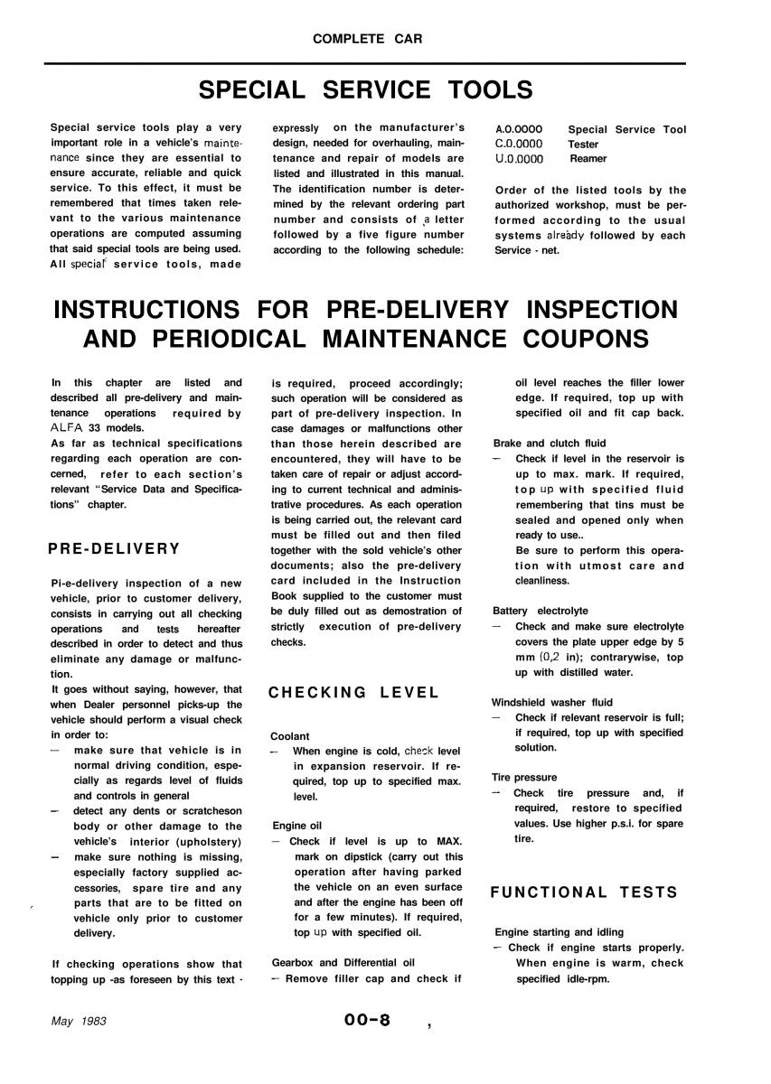 Alfa Romeo 33 owners manual / page 8