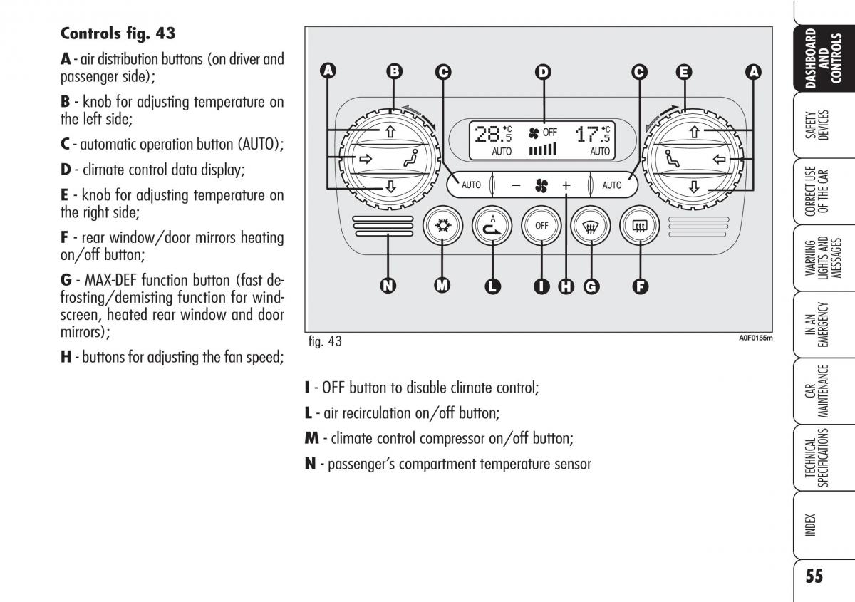 Alfa Romeo Brara Spider owners manual / page 56