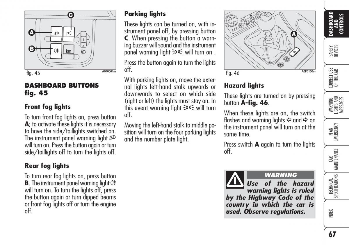 Alfa Romeo Brara Spider owners manual / page 68