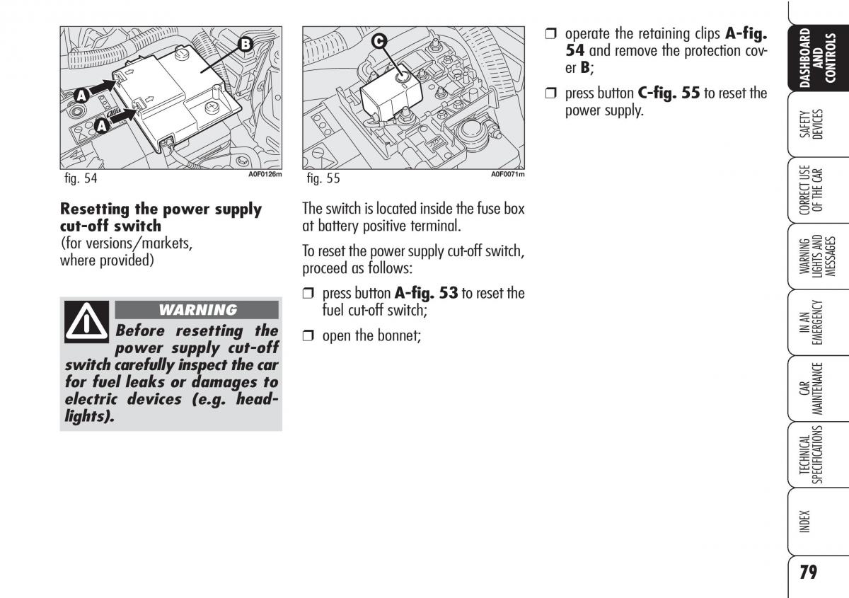 Alfa Romeo Brara Spider owners manual / page 80