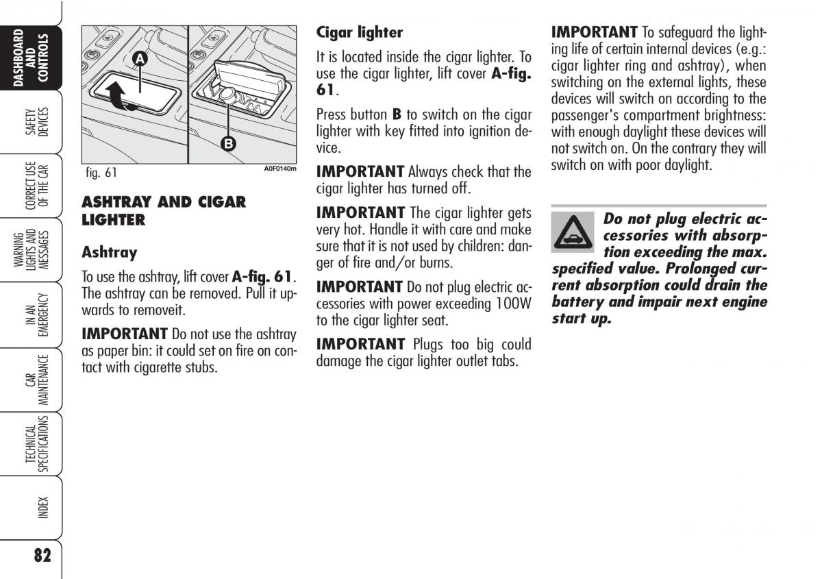 Alfa Romeo Brara Spider owners manual / page 83