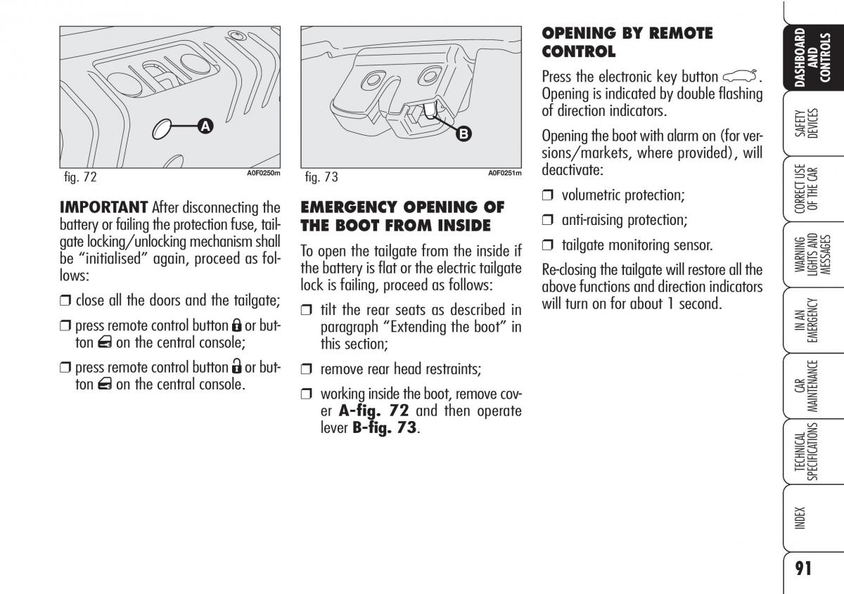 Alfa Romeo Brara Spider owners manual / page 92