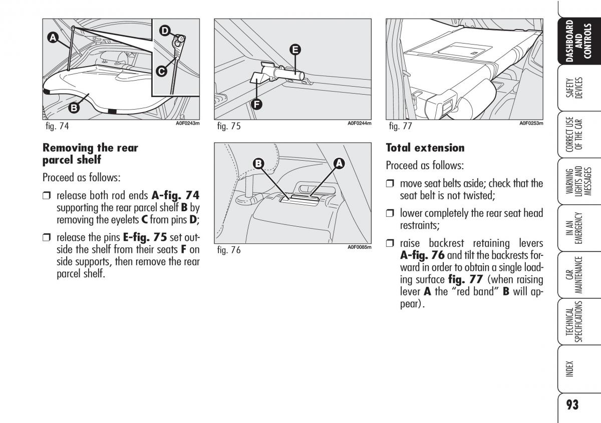 Alfa Romeo Brara Spider owners manual / page 94