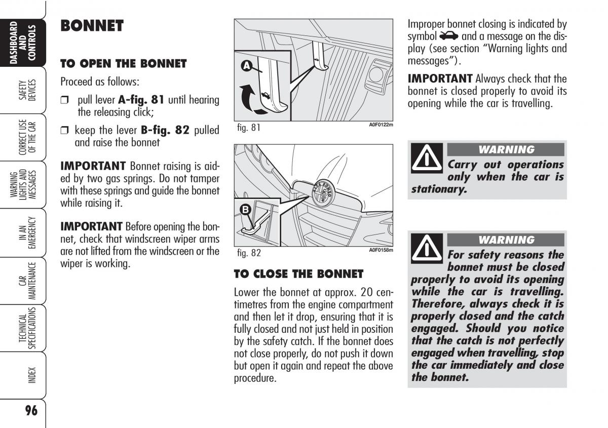 Alfa Romeo Brara Spider owners manual / page 97