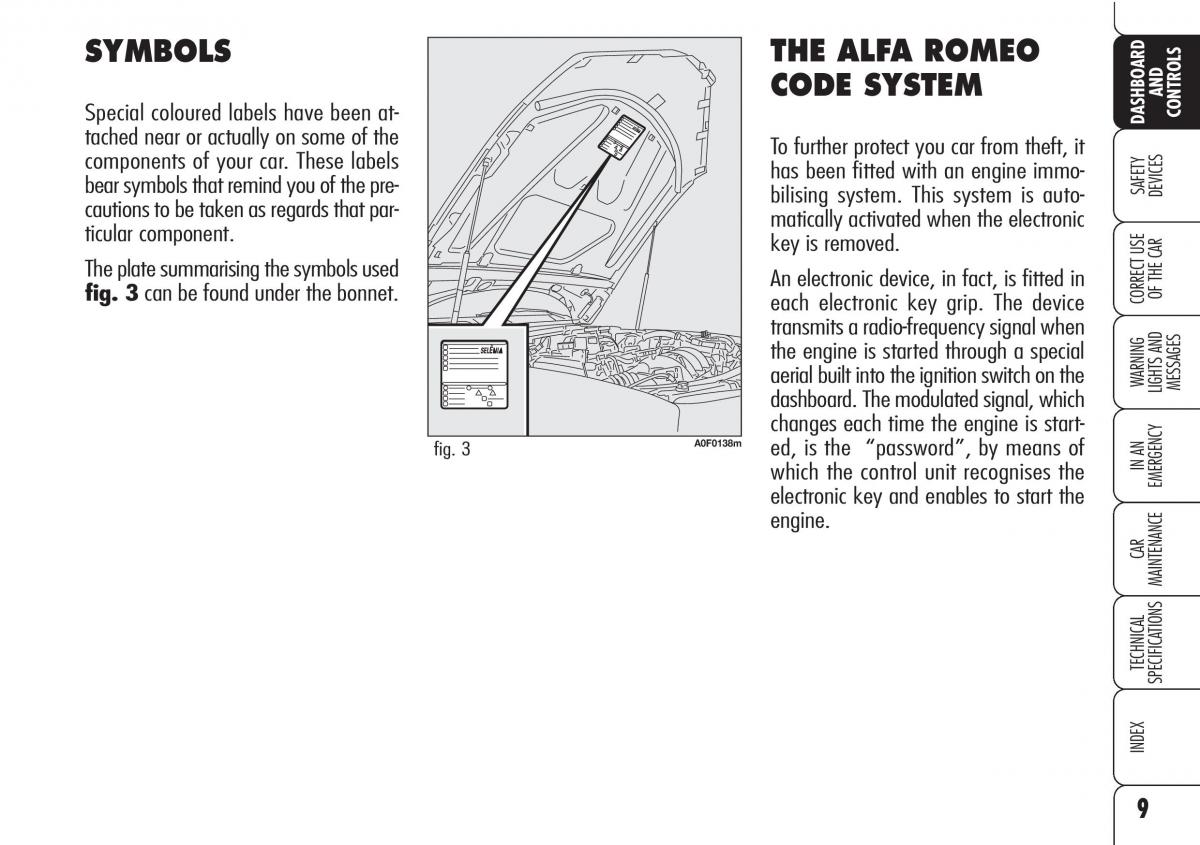 Alfa Romeo Brara Spider owners manual / page 10