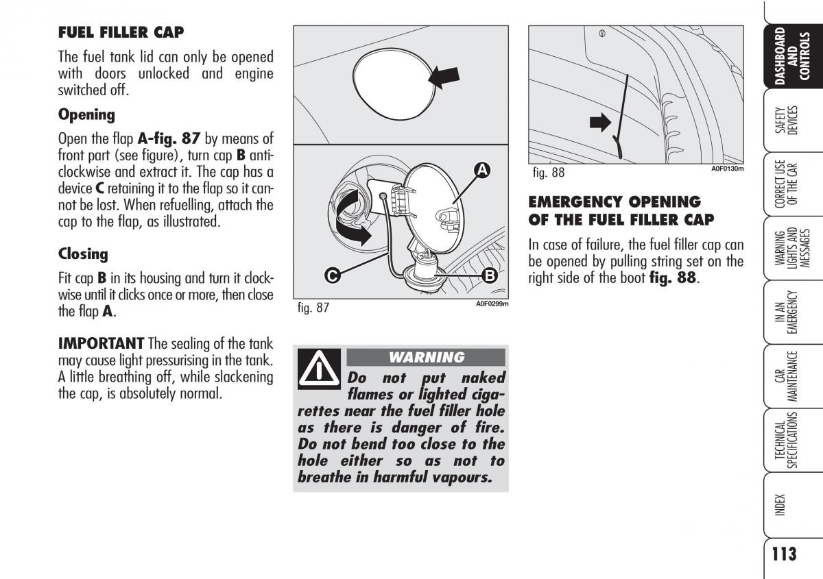 Alfa Romeo Brara Spider owners manual / page 114